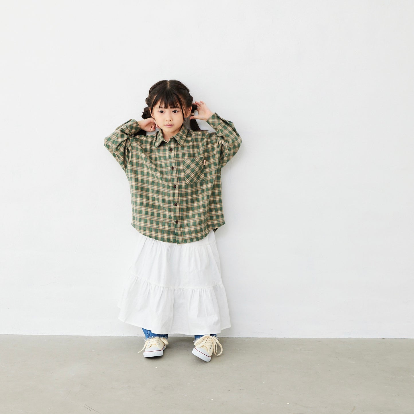 チェック長袖シャツ