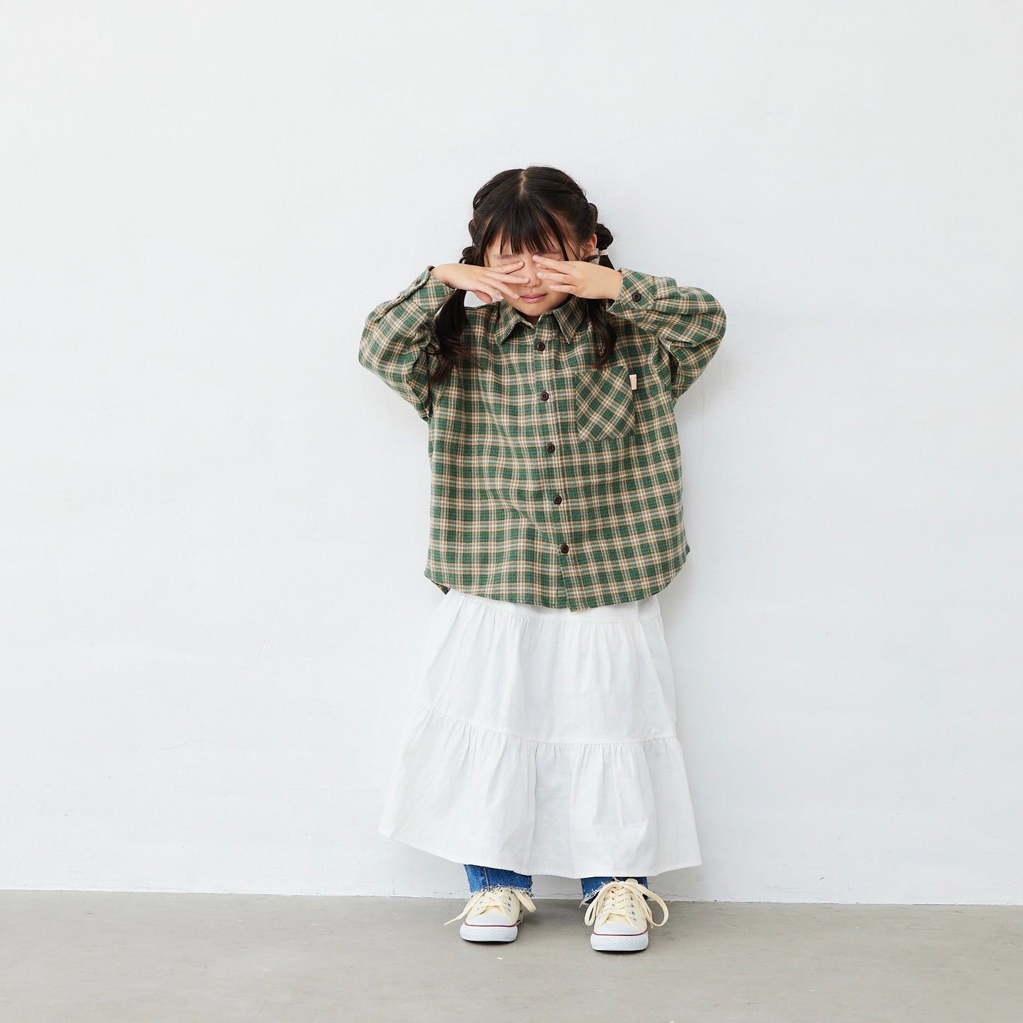 チェック長袖シャツ