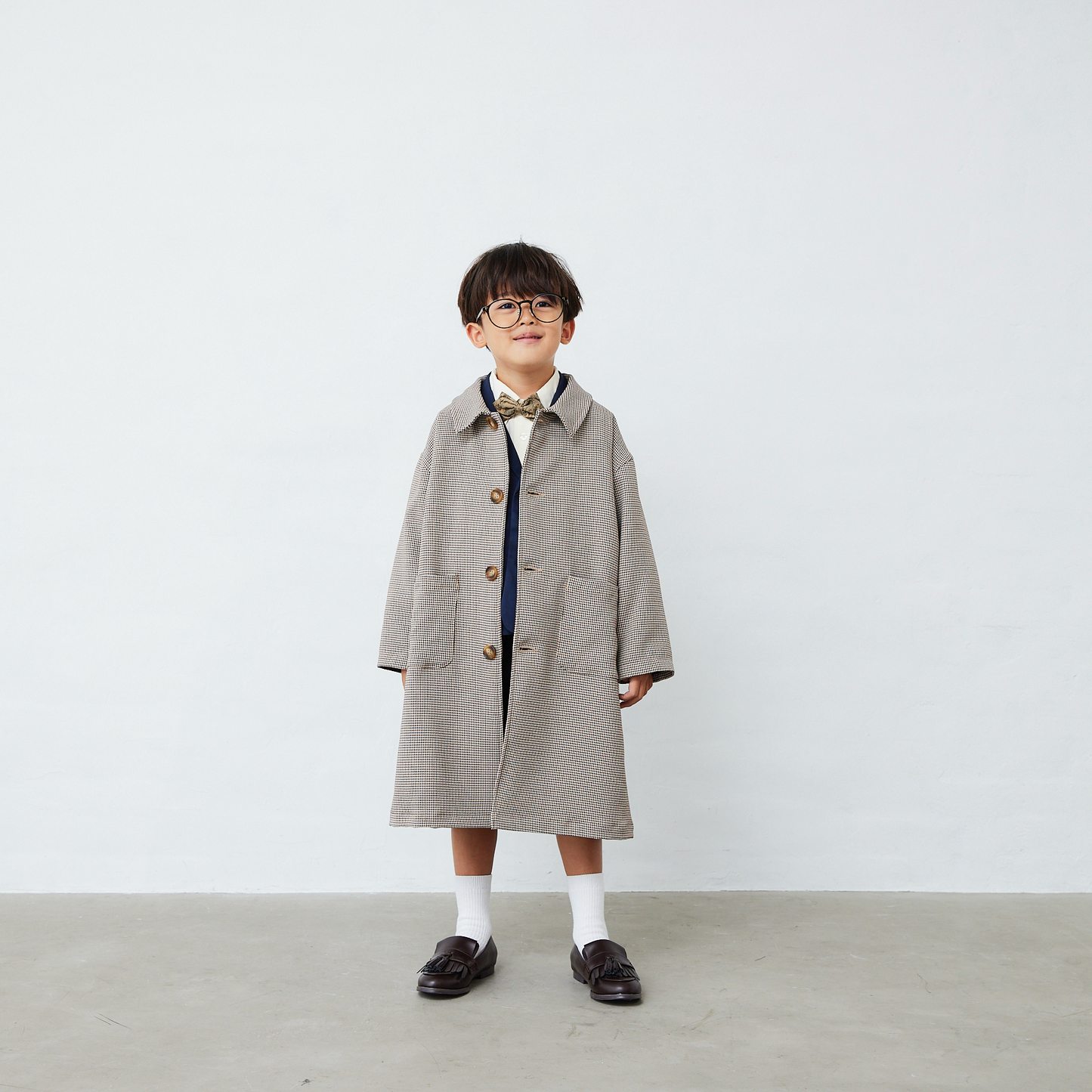 千鳥柄ロングコート