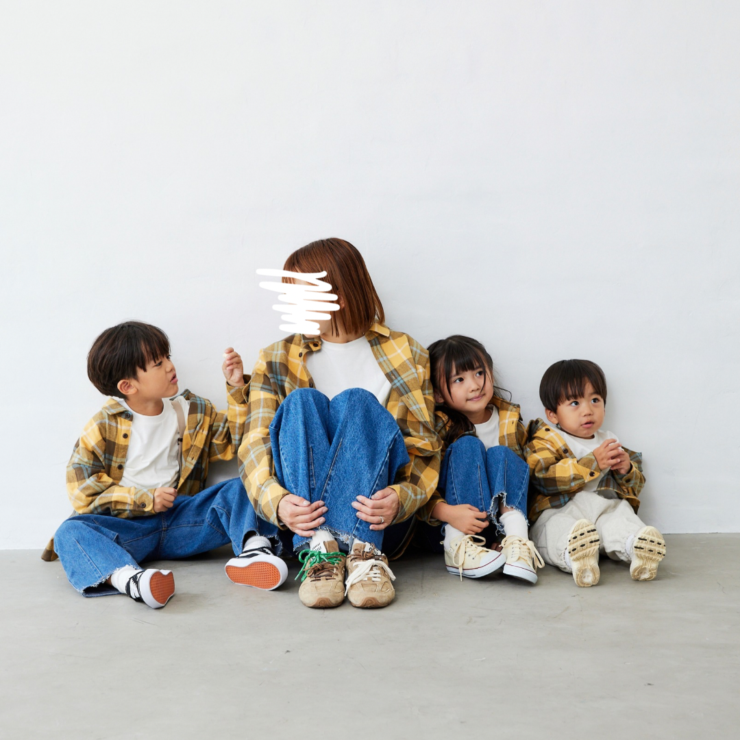 チェック長袖シャツ