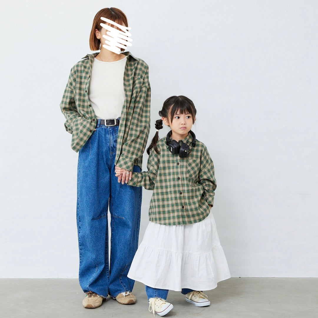 チェック長袖シャツ