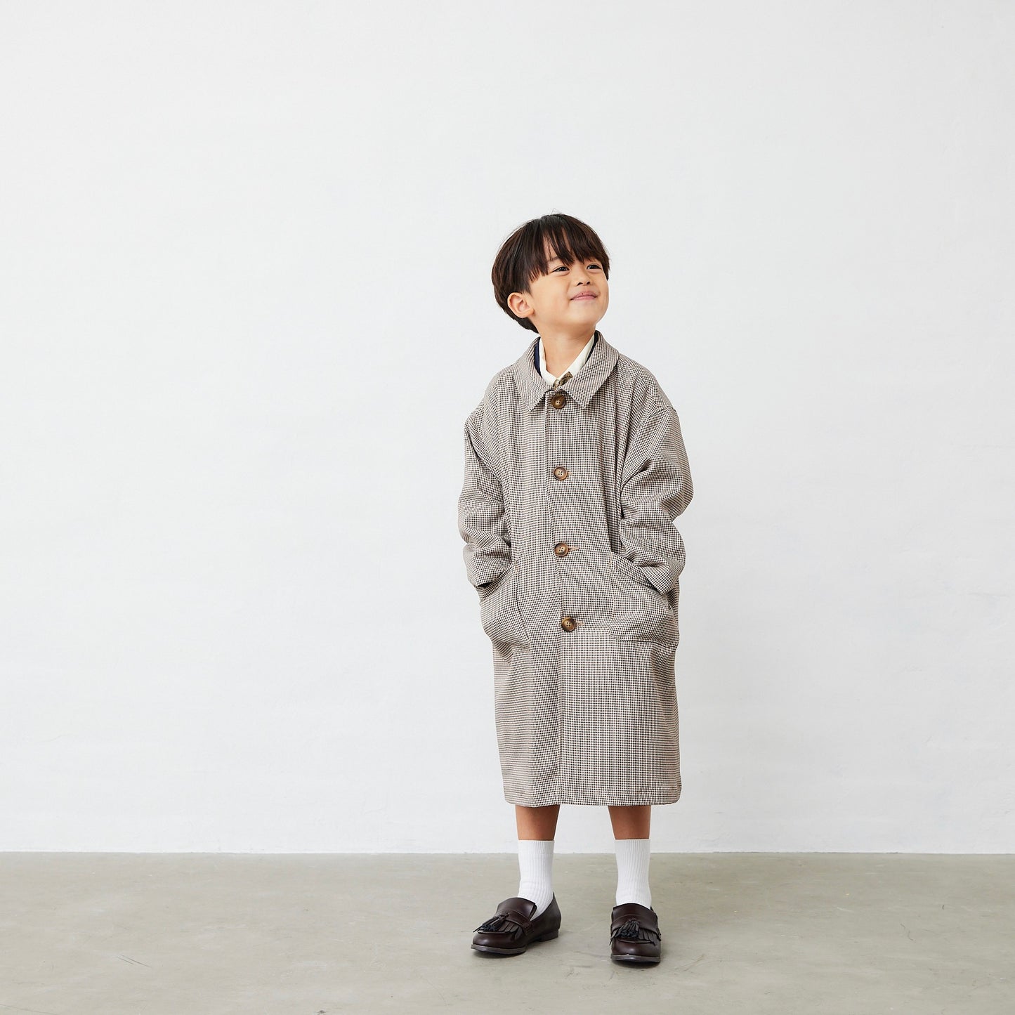 千鳥柄ロングコート