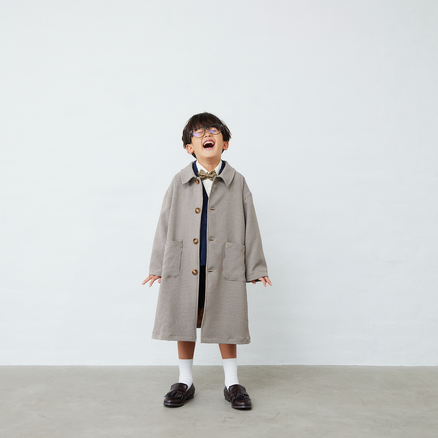 千鳥柄ロングコート