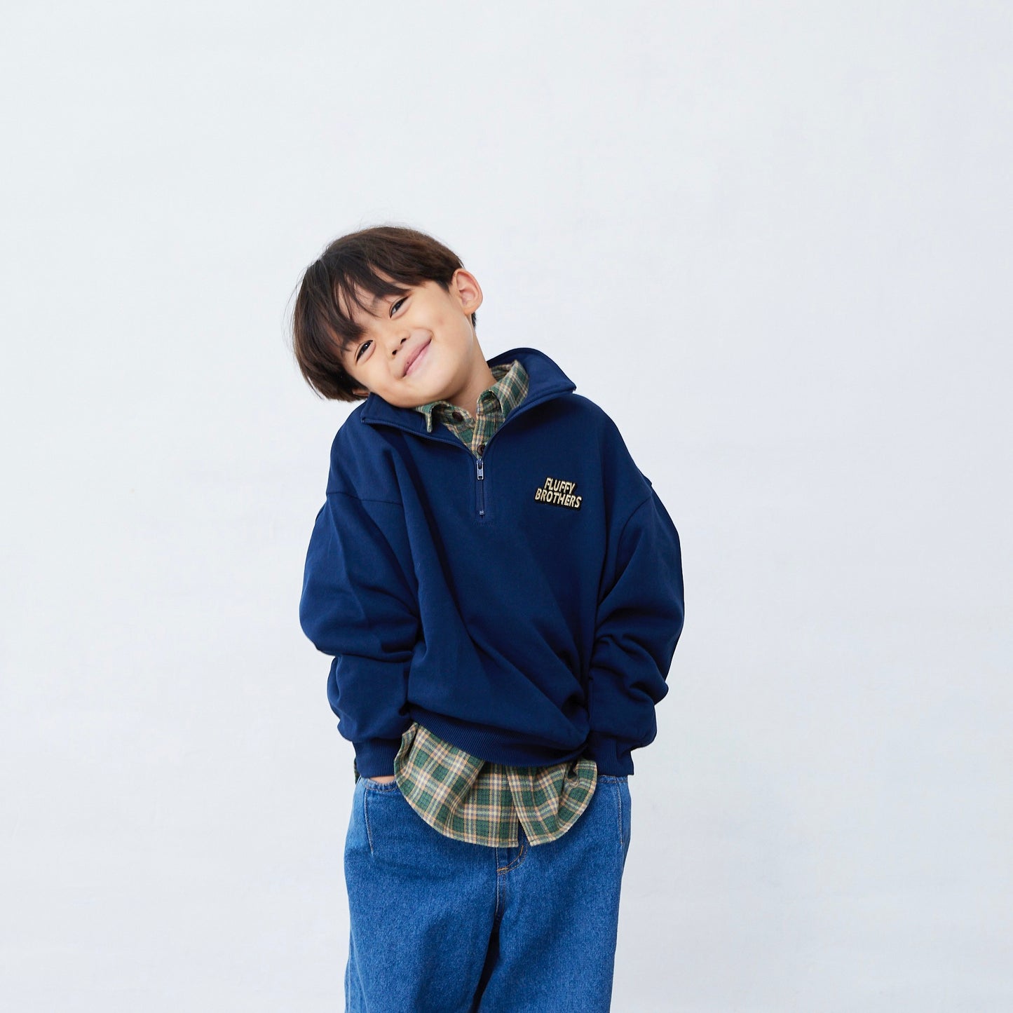 チェック長袖シャツ