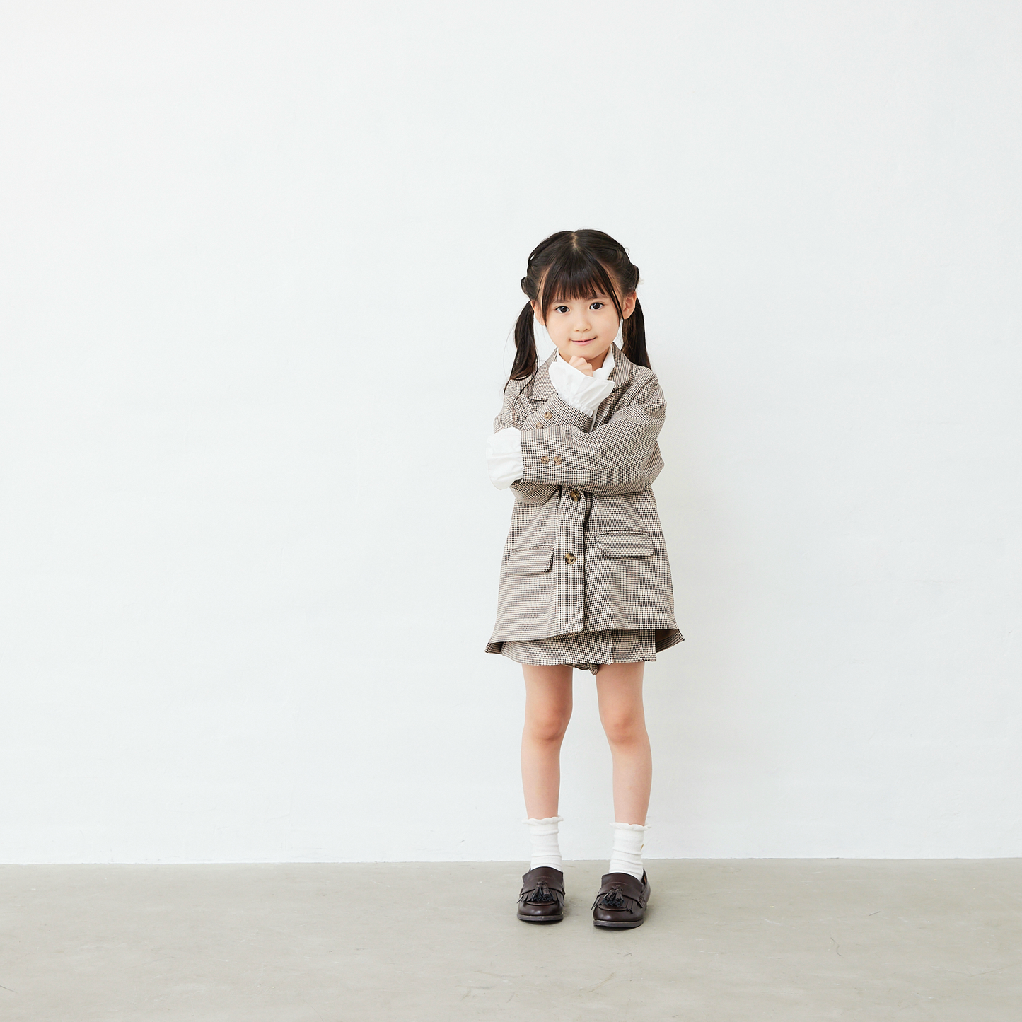 千鳥柄キュロット