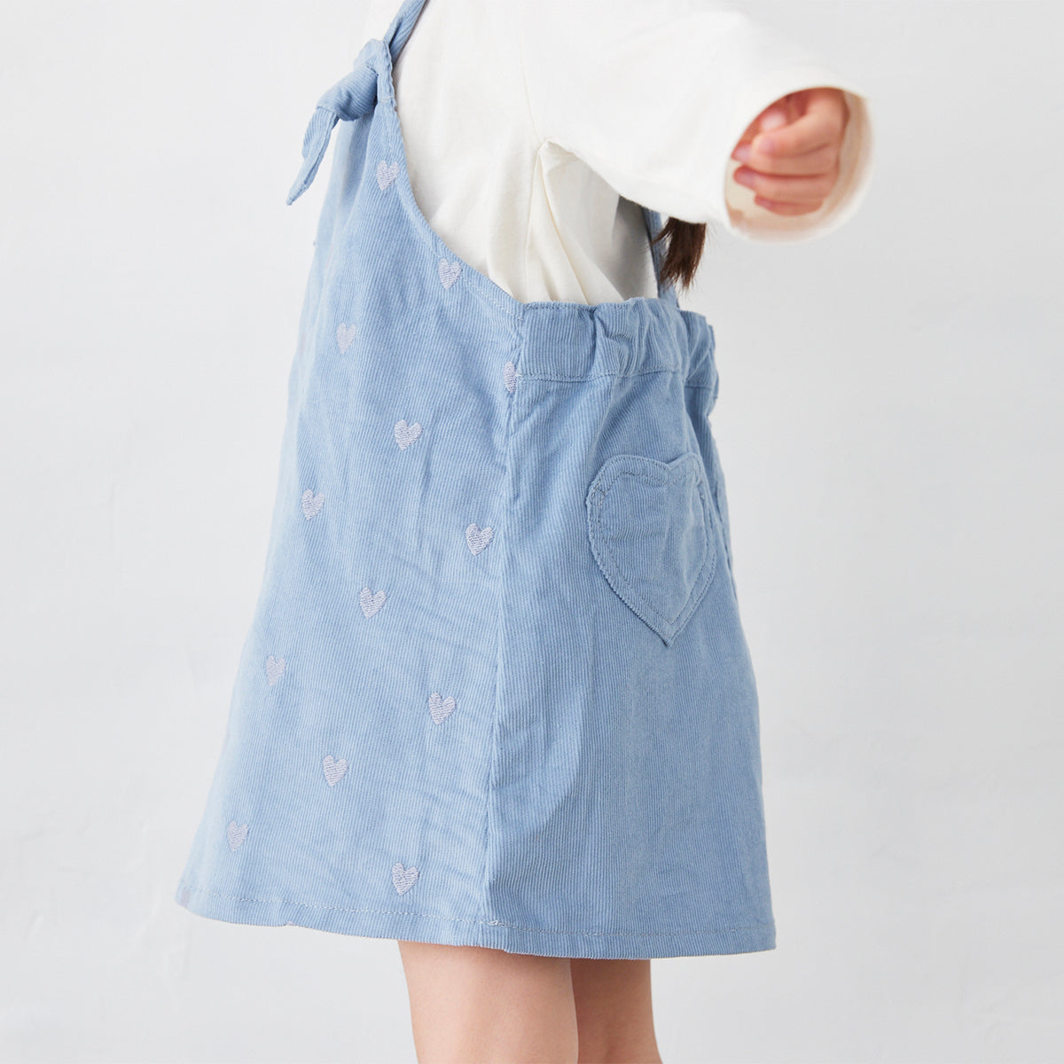 ハート刺繍コーデュロイジャンスカ