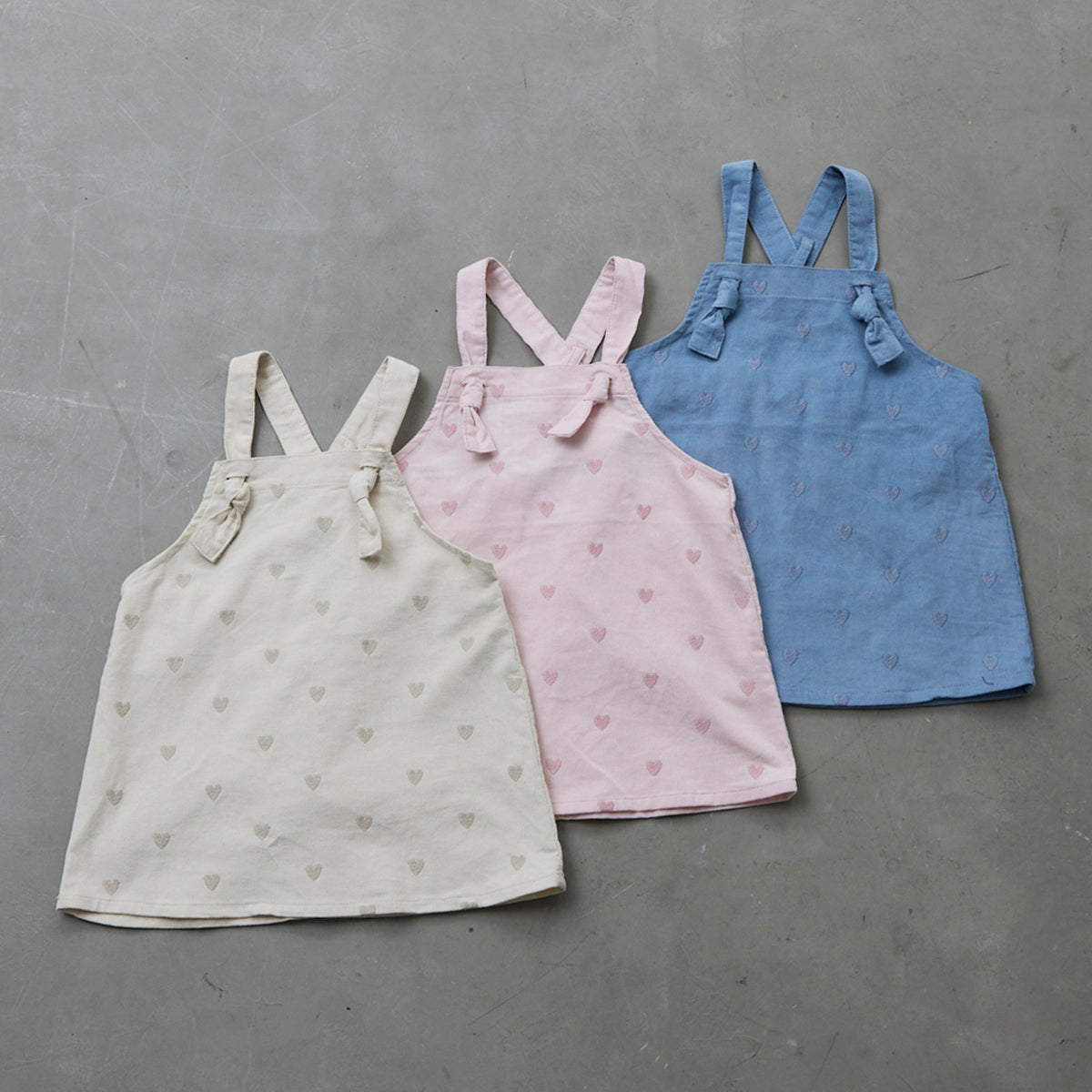 ハート刺繍コーデュロイジャンスカ