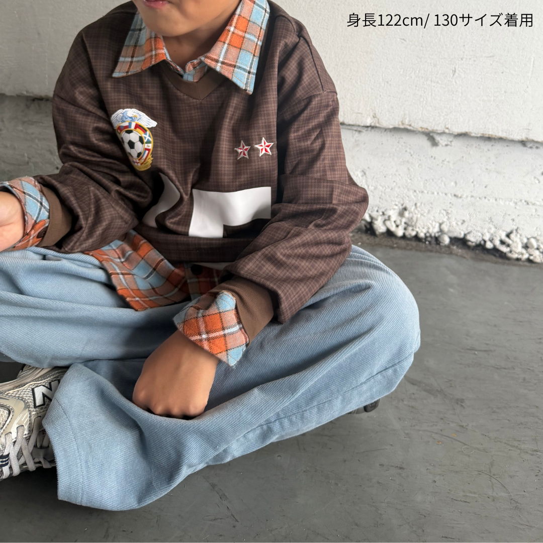 チェック長袖シャツ