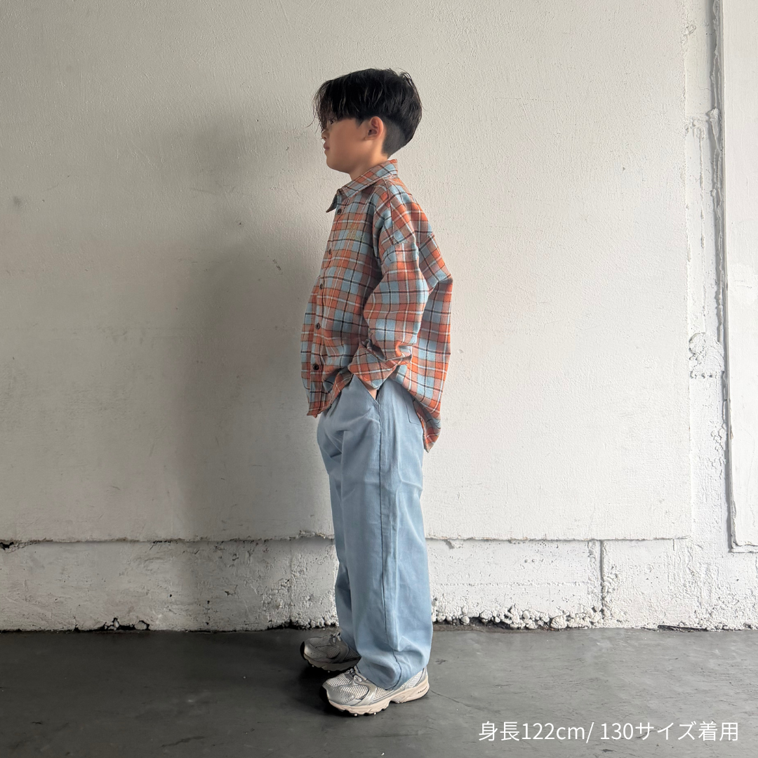 チェック長袖シャツ