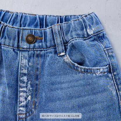 箔プリントデニムパンツ