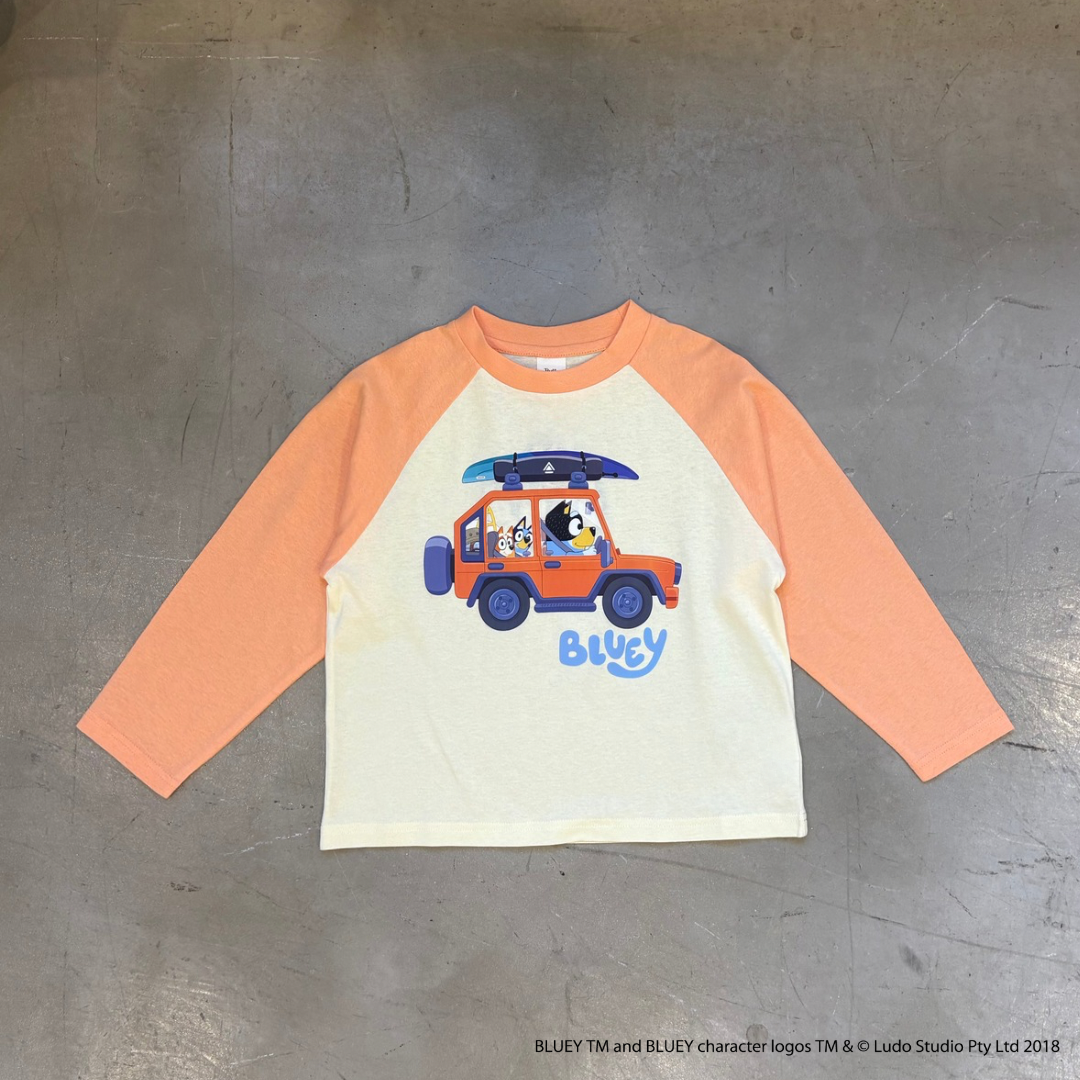 【ブルーイ】ラグランプリントロンT