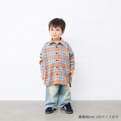 チェック長袖シャツ