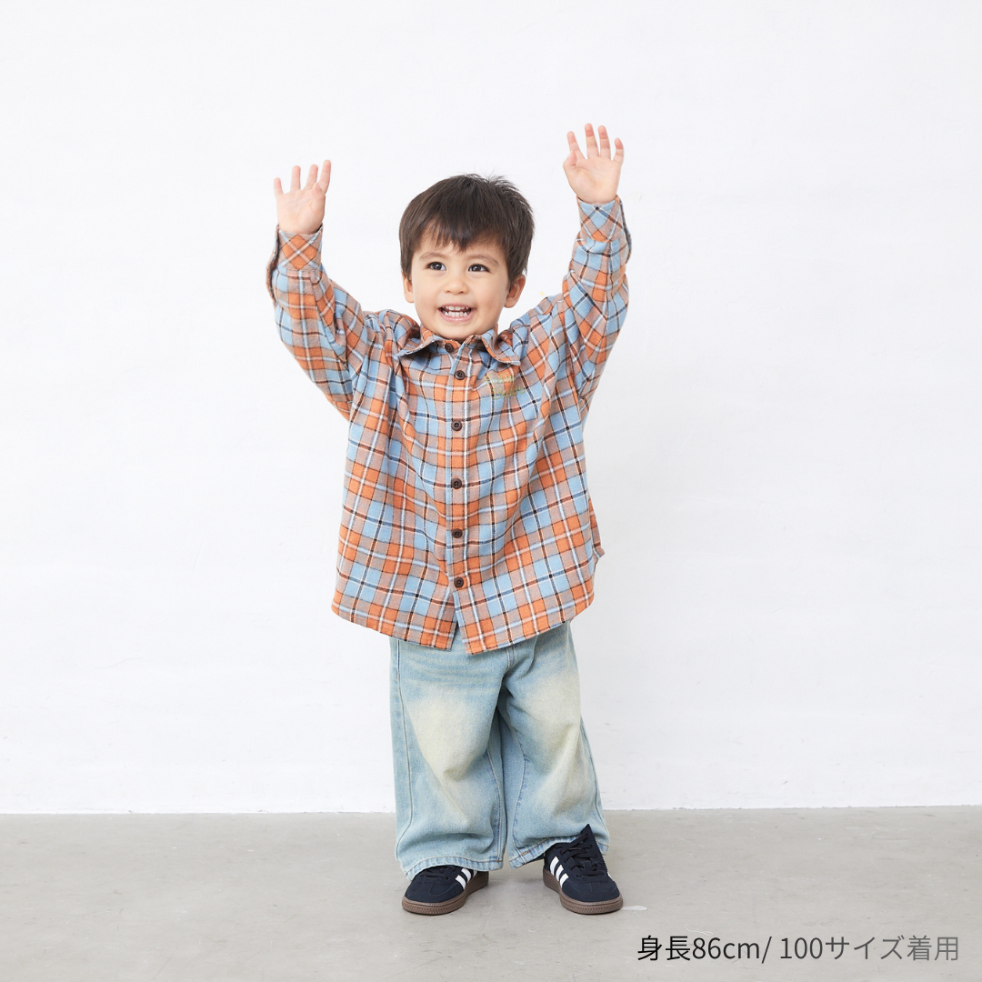 チェック長袖シャツ