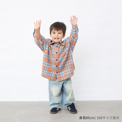 チェック長袖シャツ