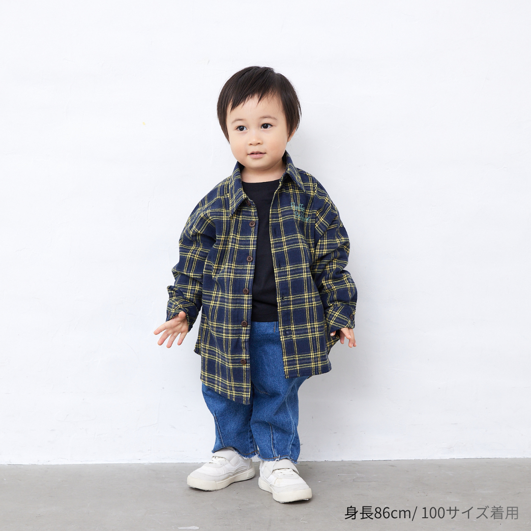 チェック長袖シャツ