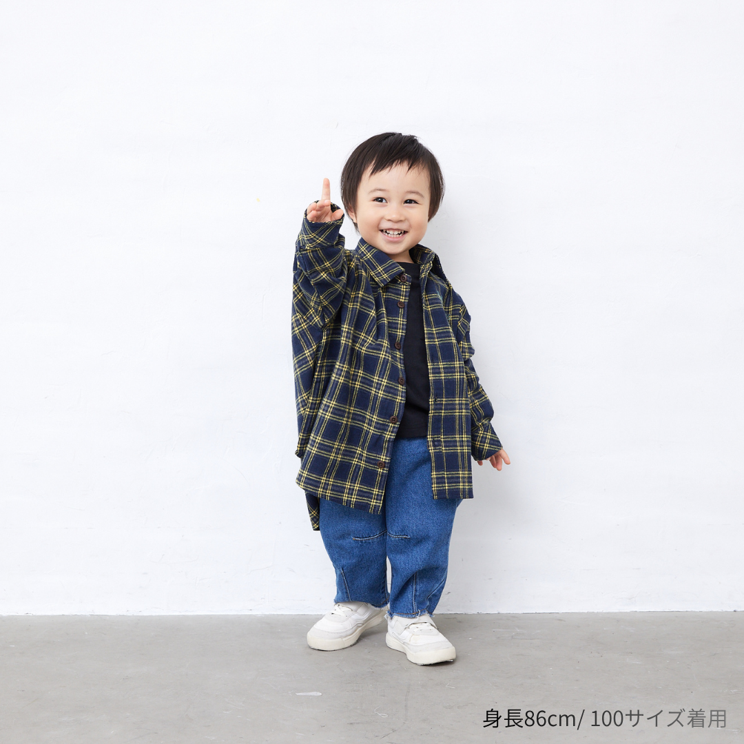 チェック長袖シャツ
