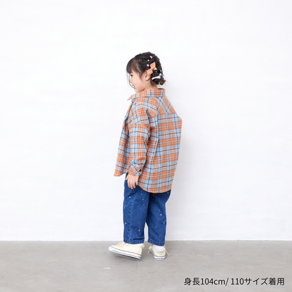 チェック長袖シャツ