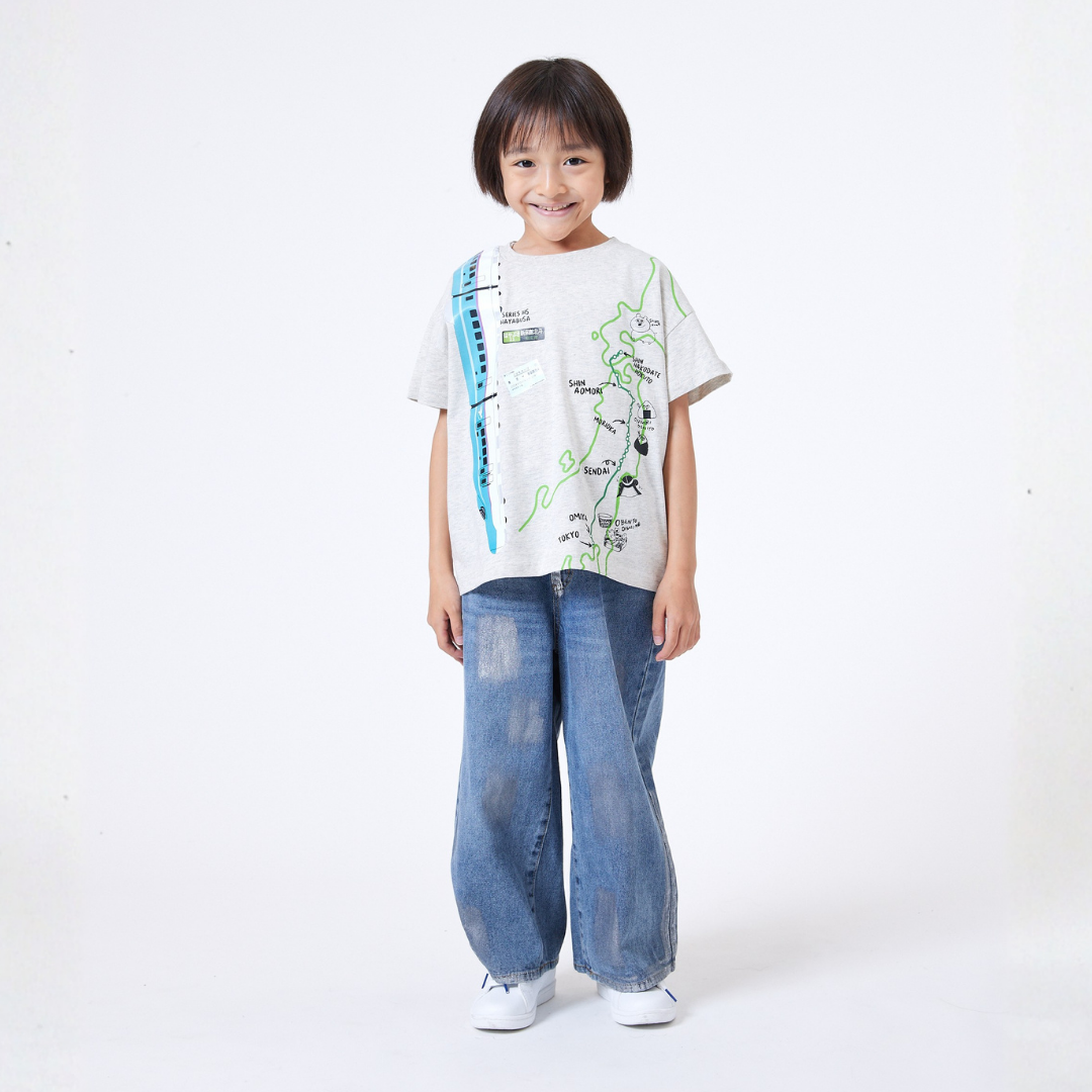 【JRの電車】連結プリントTシャツ