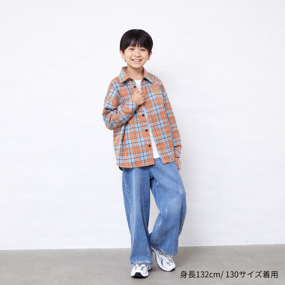 チェック長袖シャツ