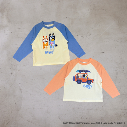 【ブルーイ】ラグランプリントロンT