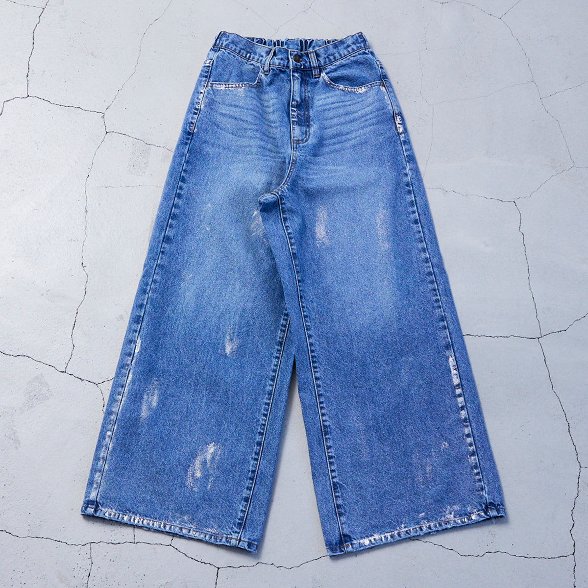 箔プリントデニムパンツ