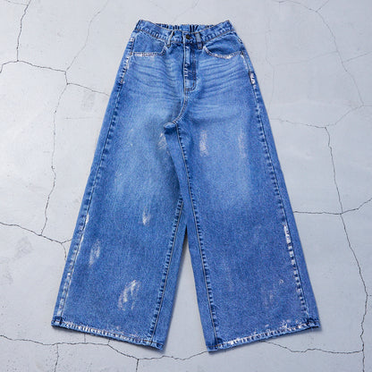 箔プリントデニムパンツ