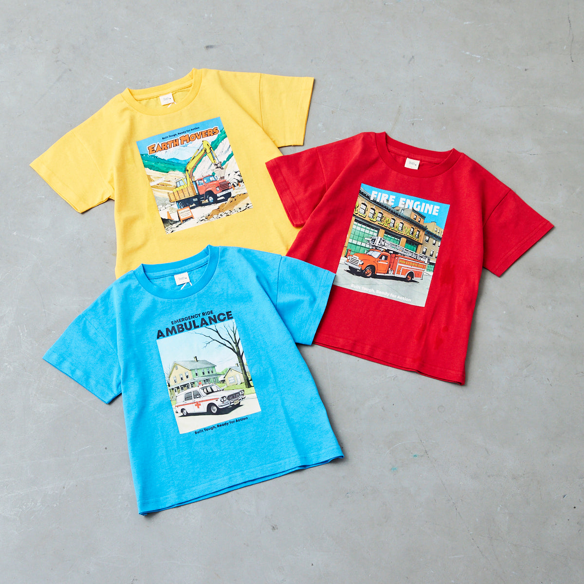 働く車プリントTシャツ