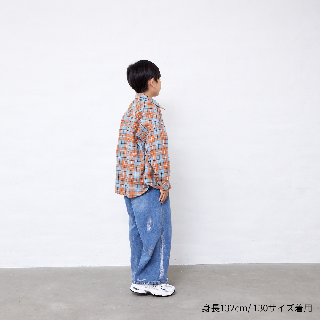 チェック長袖シャツ