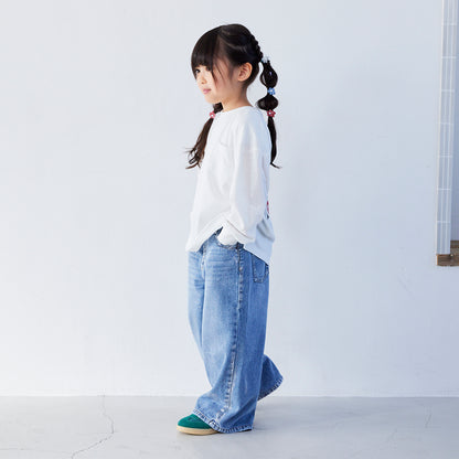 箔プリントデニムパンツ