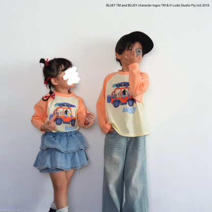 【ブルーイ】ラグランプリントロンT