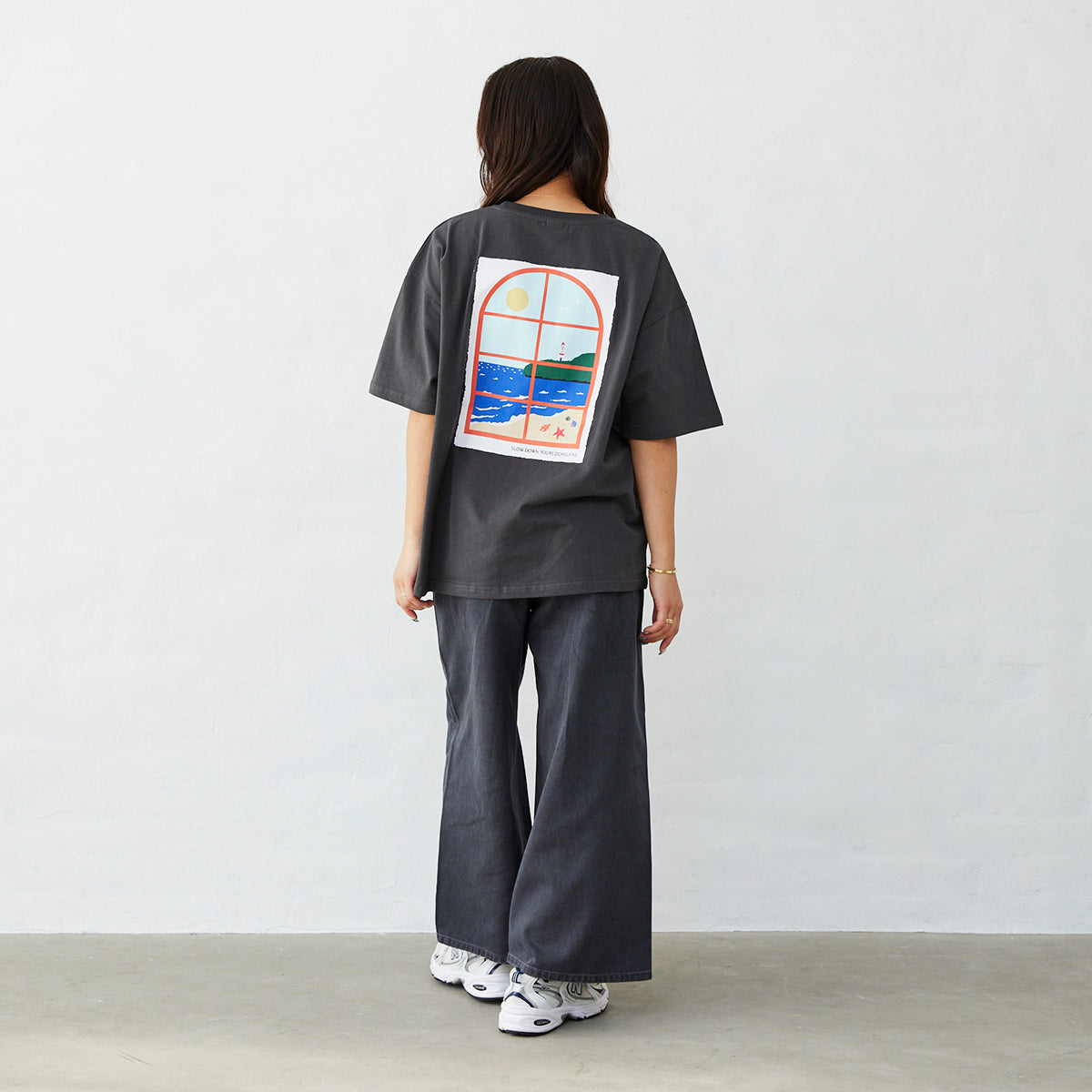 製品染めワイドパンツ