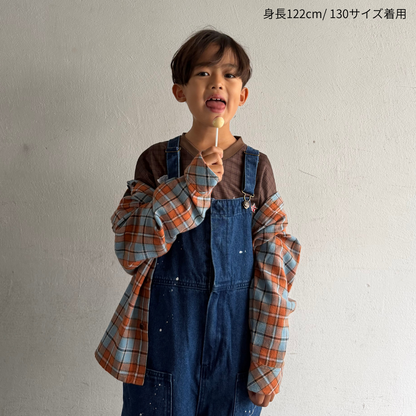 チェック長袖シャツ