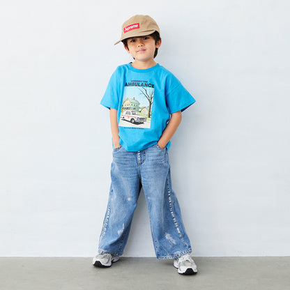 働く車プリントTシャツ