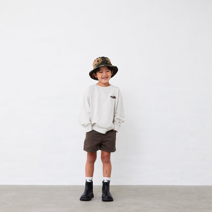 花ロゴ刺繍トレーナー