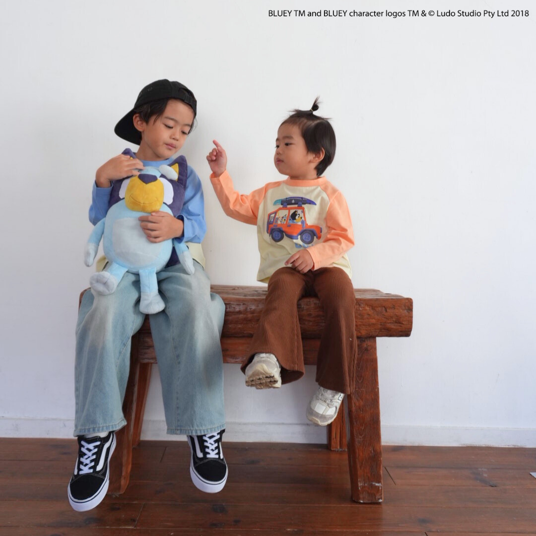 【ブルーイ】ラグランプリントロンT