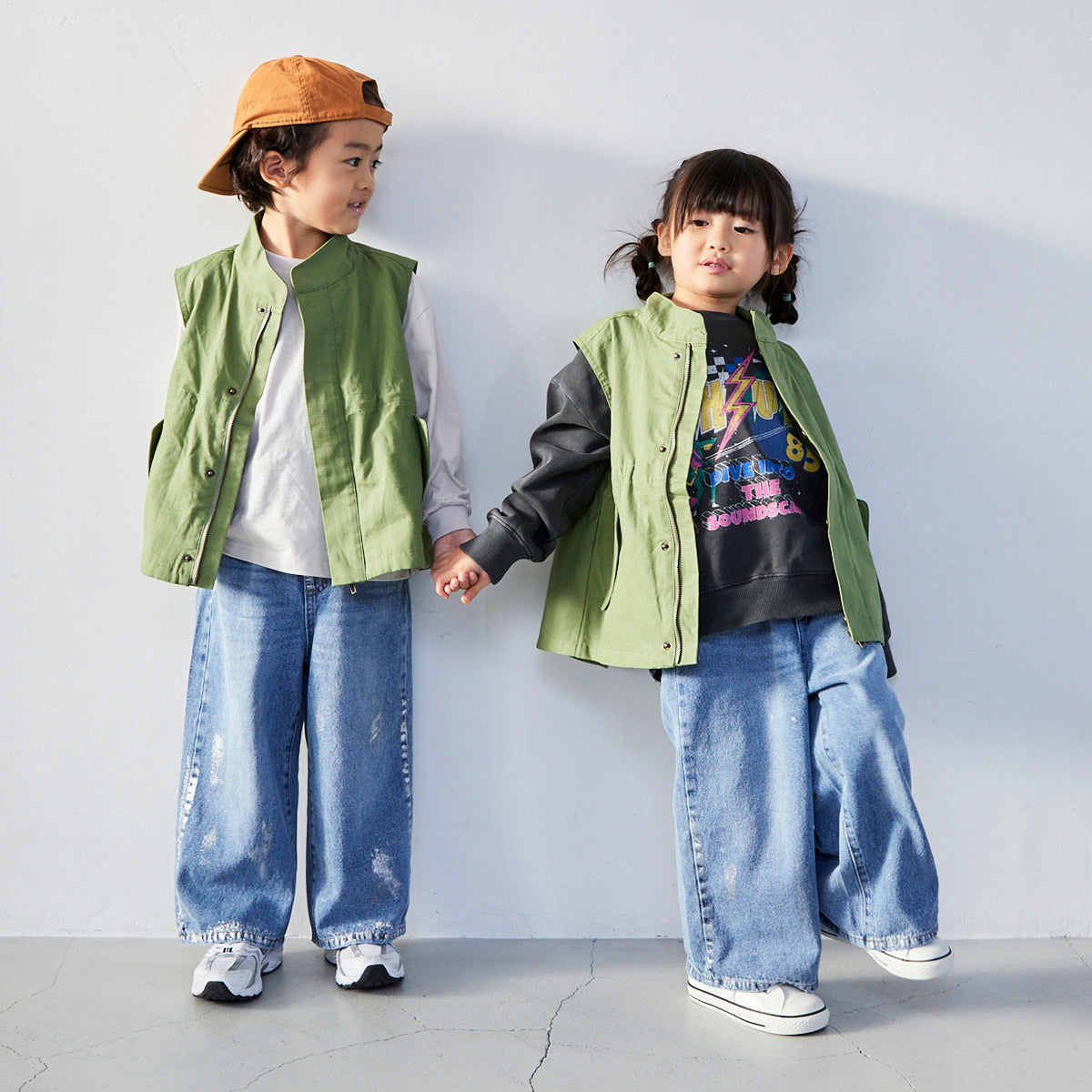 箔プリントデニムパンツ