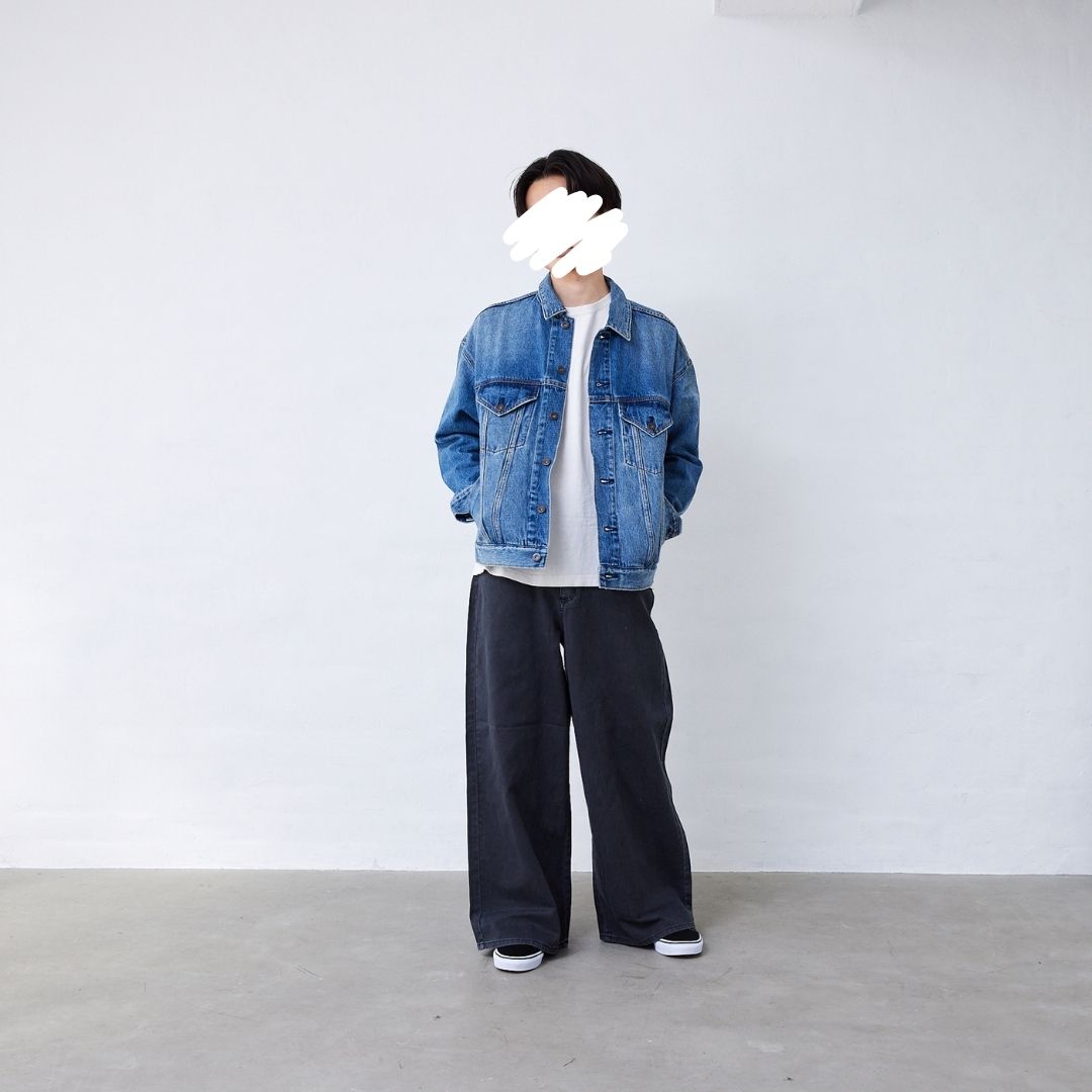製品染めワイドパンツ