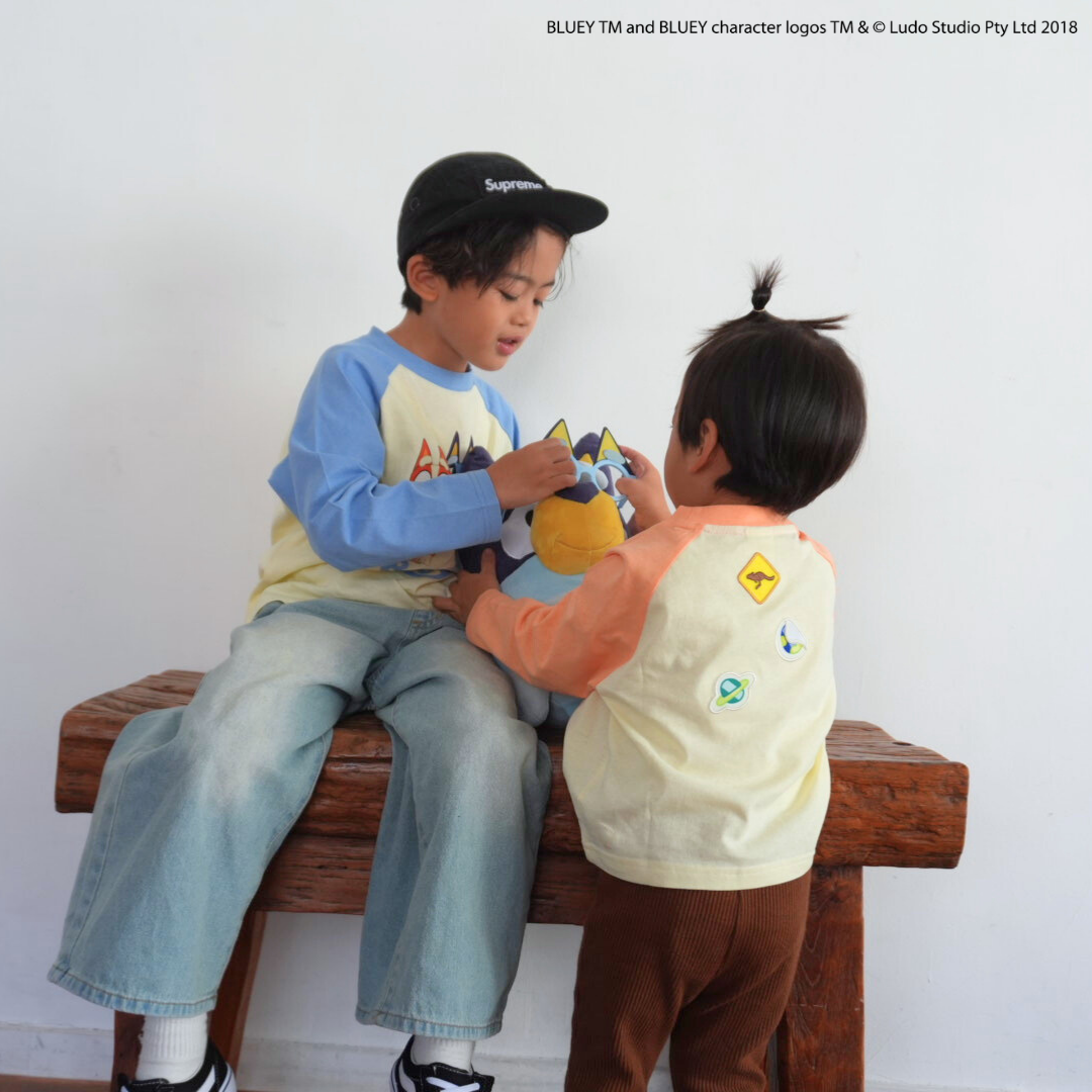 【ブルーイ】ラグランプリントロンT