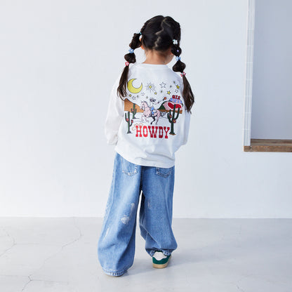 箔プリントデニムパンツ